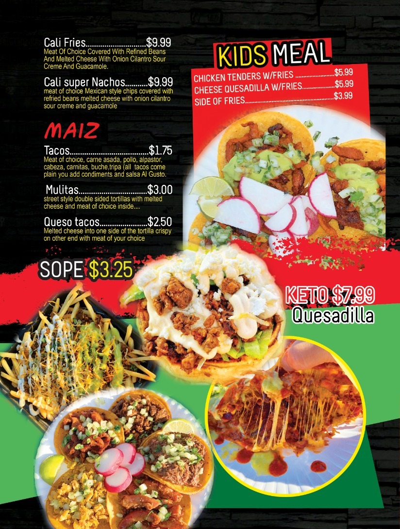 Calitacos Restaurant Menu - Image 4